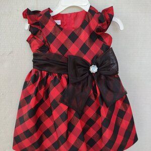 Christmas Dress Red Plaid Bonnie Baby NEW 18 months